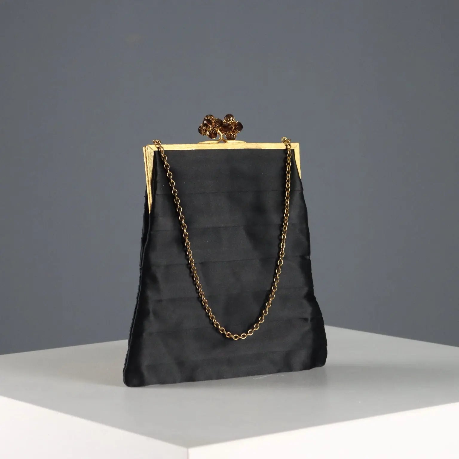 Vintage Evening Bag Black Satin Italy 1920s-1930s | Clothing & House Linens | Vintage