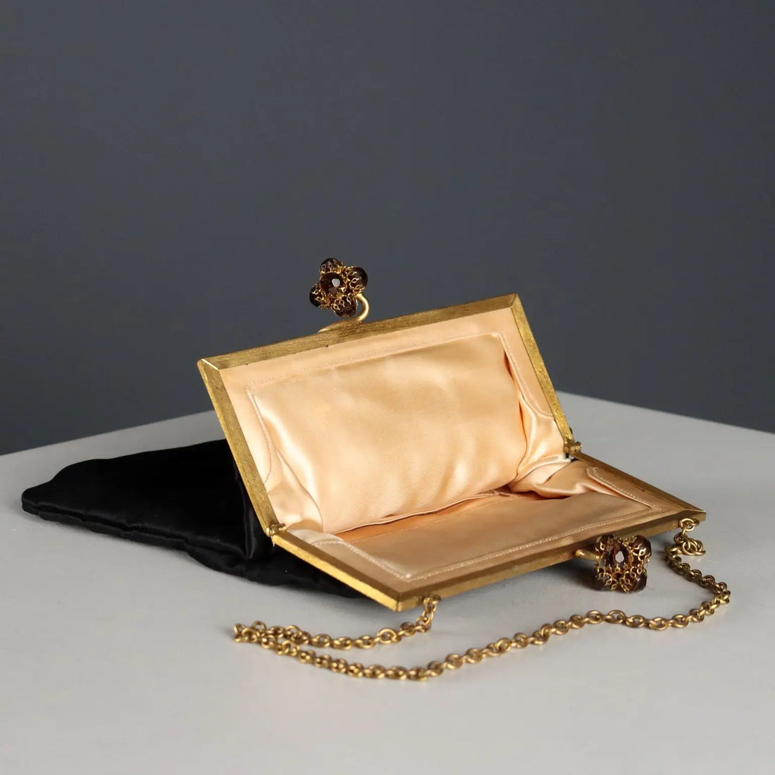 Vintage Evening Bag Black Satin Italy 1920s-1930s | Clothing & House Linens | Vintage