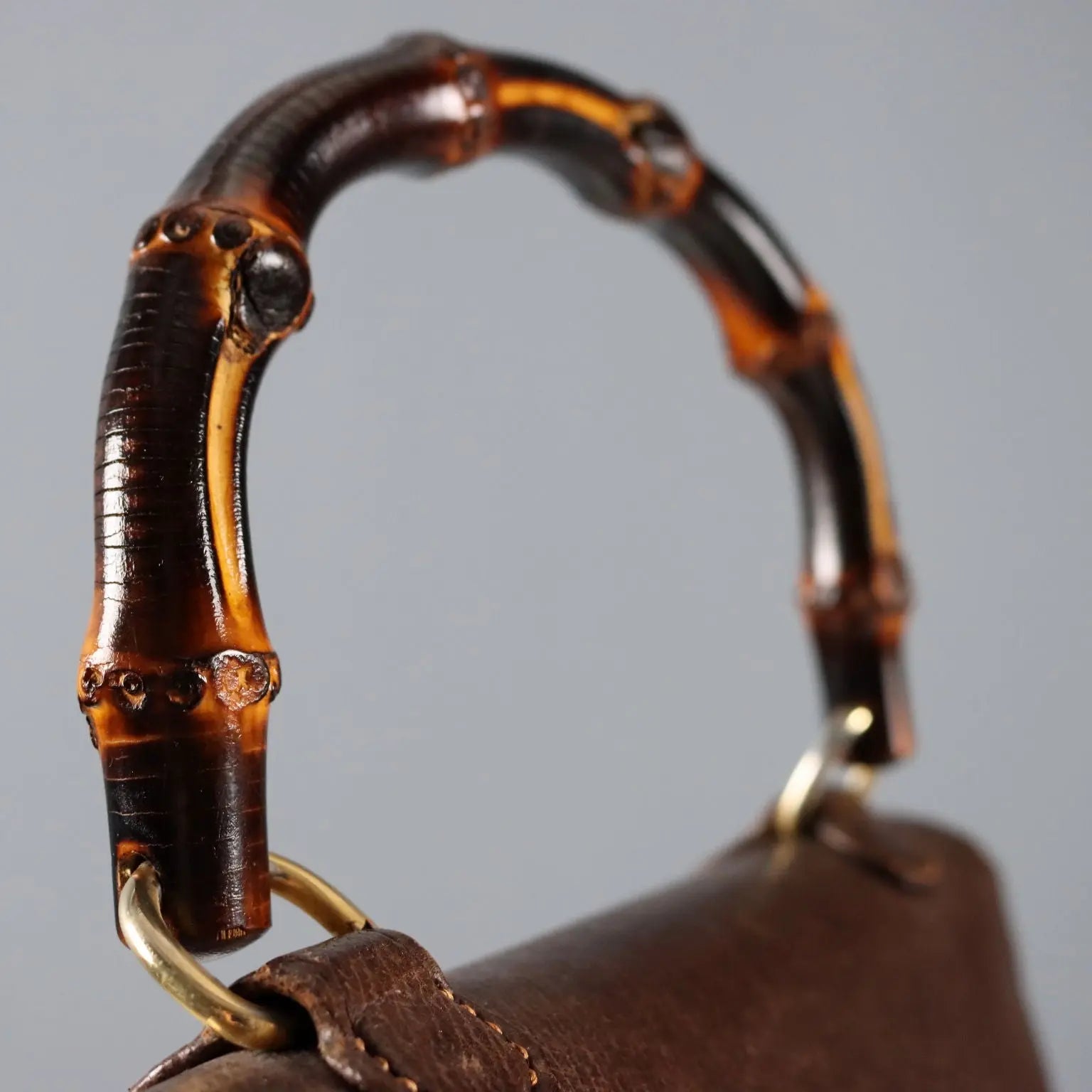 Gucci Vintage Bamboo Bag Brown Leather Italy 1950s-60s