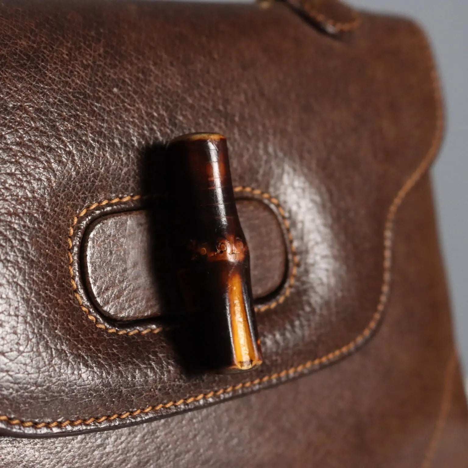 Gucci Vintage Bamboo Bag Brown Leather Italy 1950s-60s