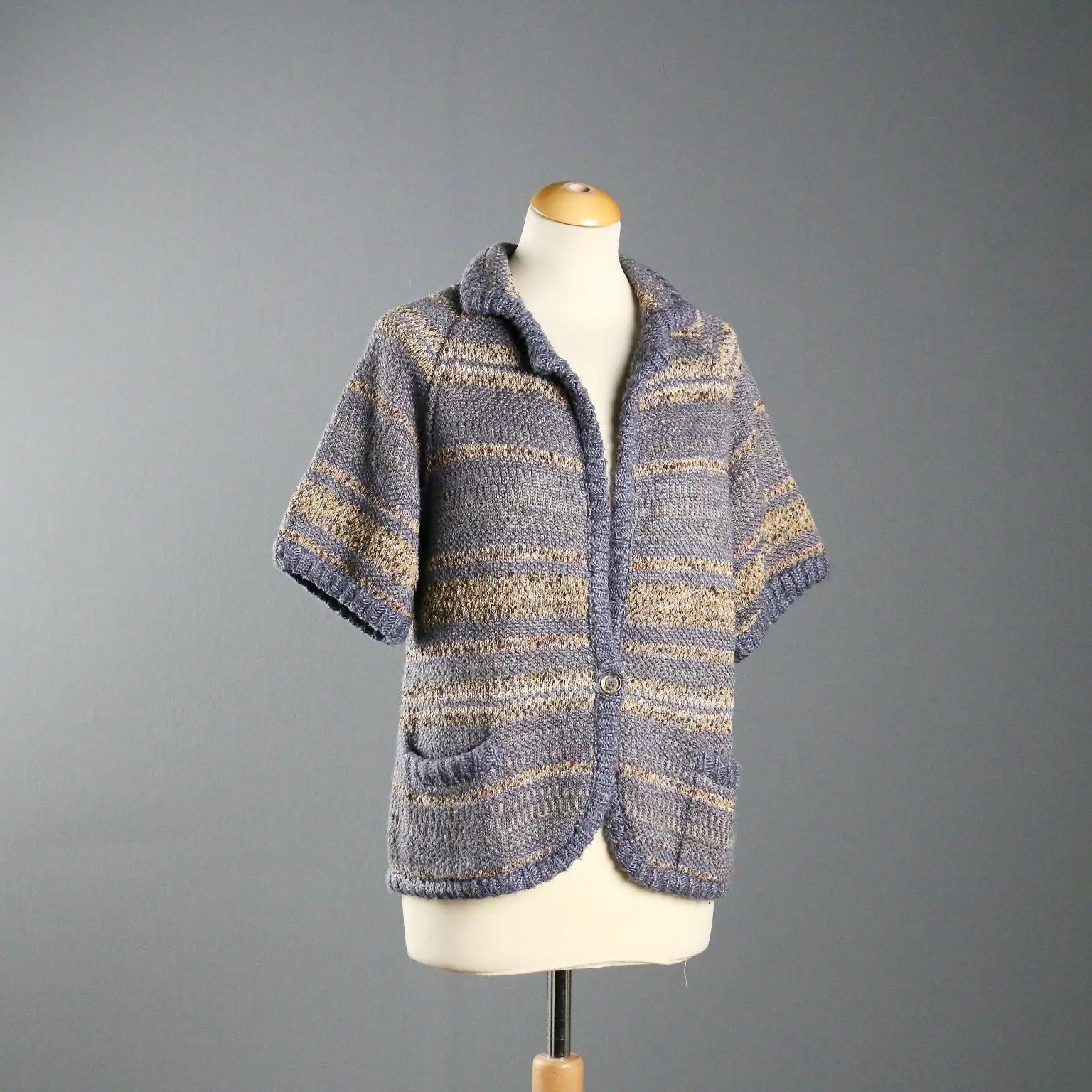 Missoni Blue Half-Sleeve Cardigan 1980s/1990s