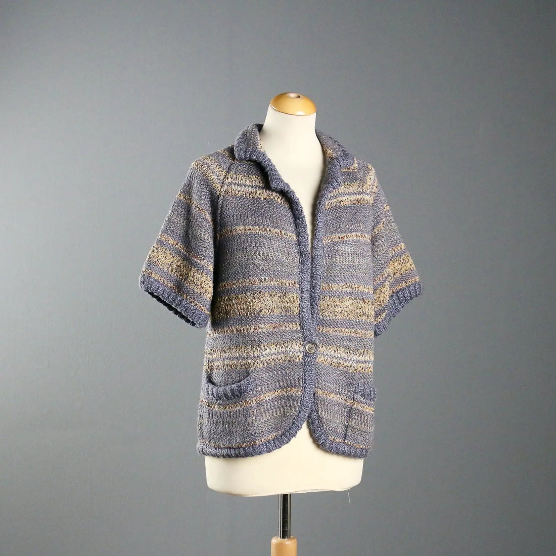 Missoni Blue Half-Sleeve Cardigan 1980s/1990s