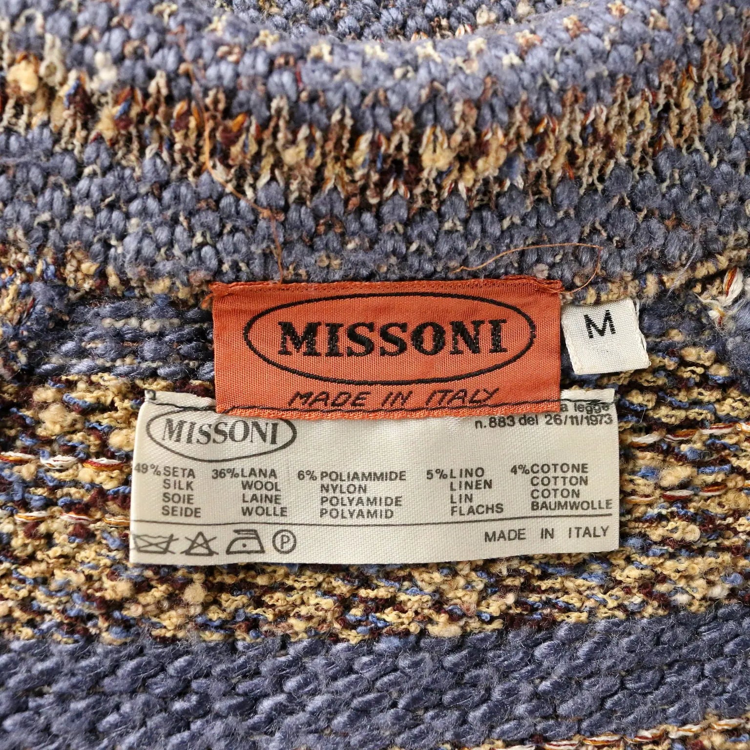 Missoni Blue Half-Sleeve Cardigan 1980s/1990s
