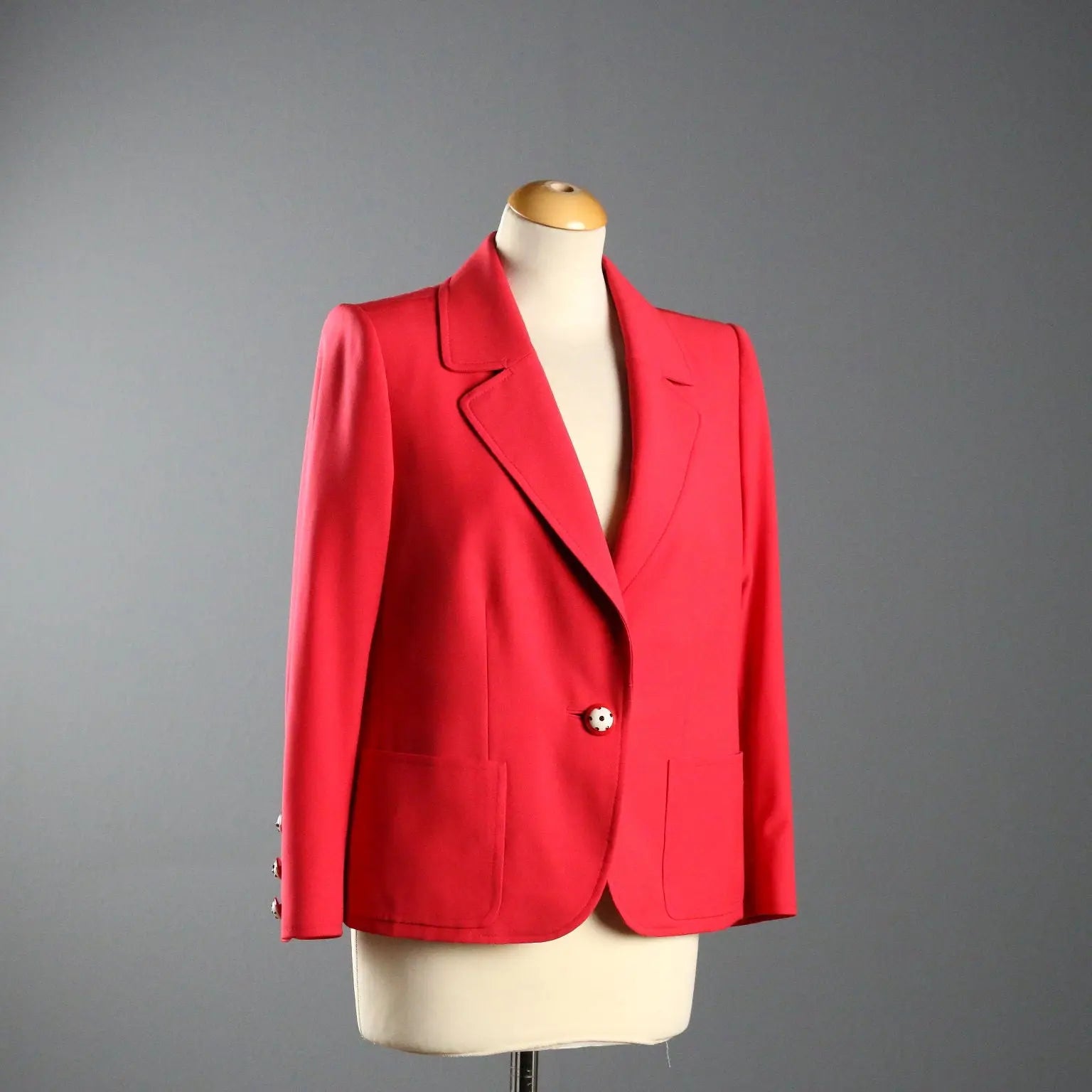 Vintage Valentino Jacket Wool Silk UK Size 12/14 Italy 1990s