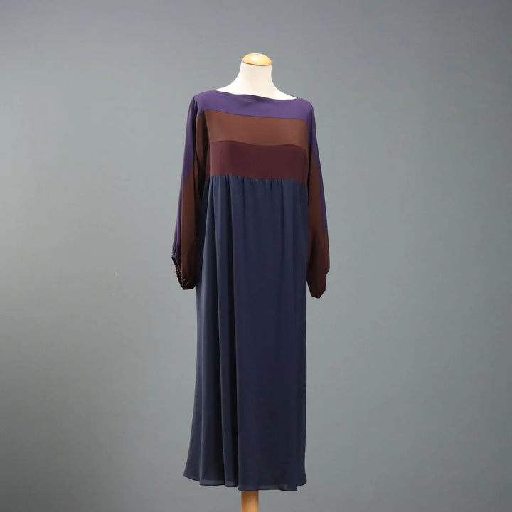Mila Schön Vintage Dress Silk UK Size 12/14 1970s-1980s