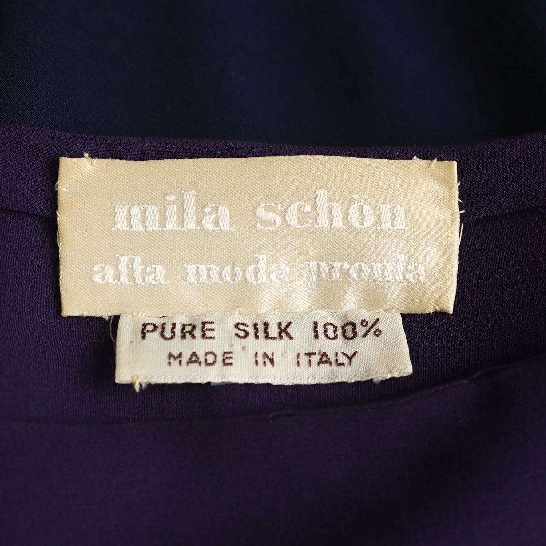 Mila Schön Vintage Dress Silk UK Size 12/14 1970s-1980s
