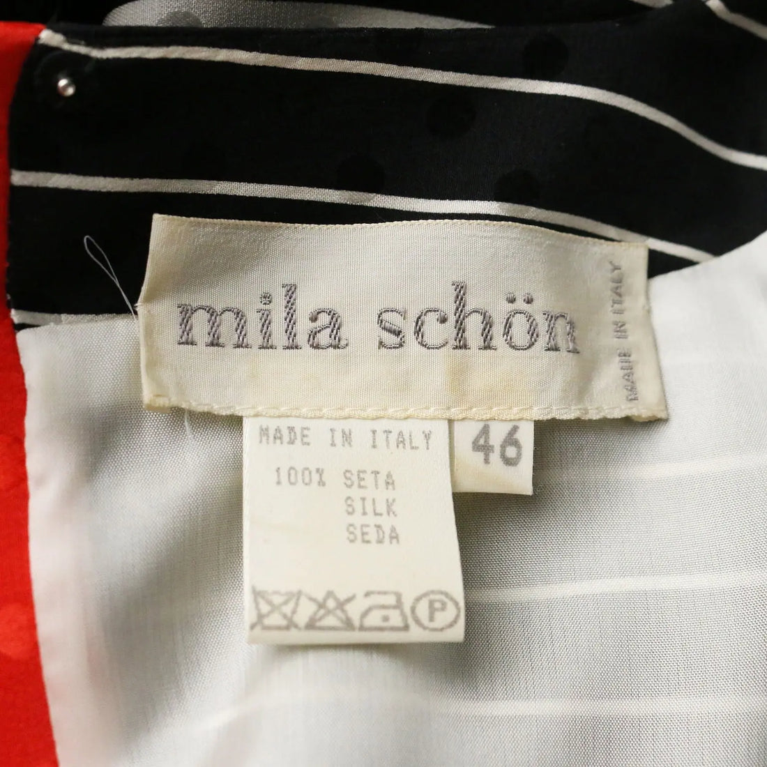 Mila Schön Silk Dress with Panther Print Silk UK Size 14 Italy 1980s