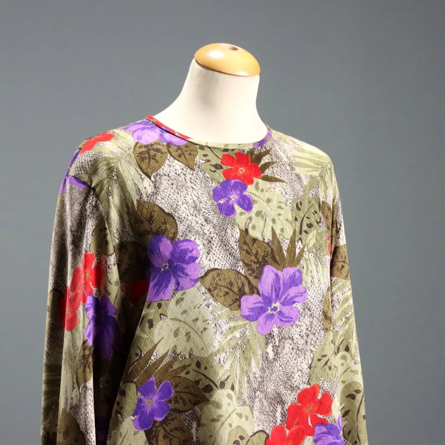 Mila Schön Shirt Animalier Print Silk UK Size 14 Italy 1980s-1990s