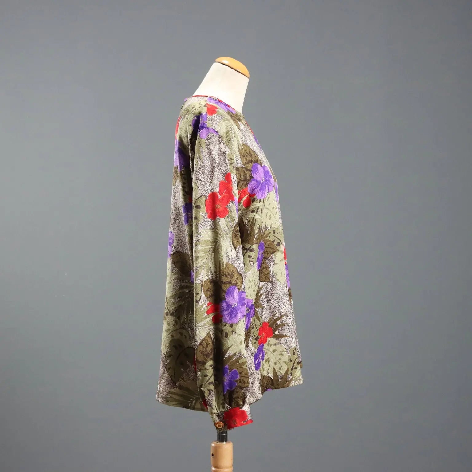 Mila Schön Shirt Animalier Print Silk UK Size 14 Italy 1980s-1990s