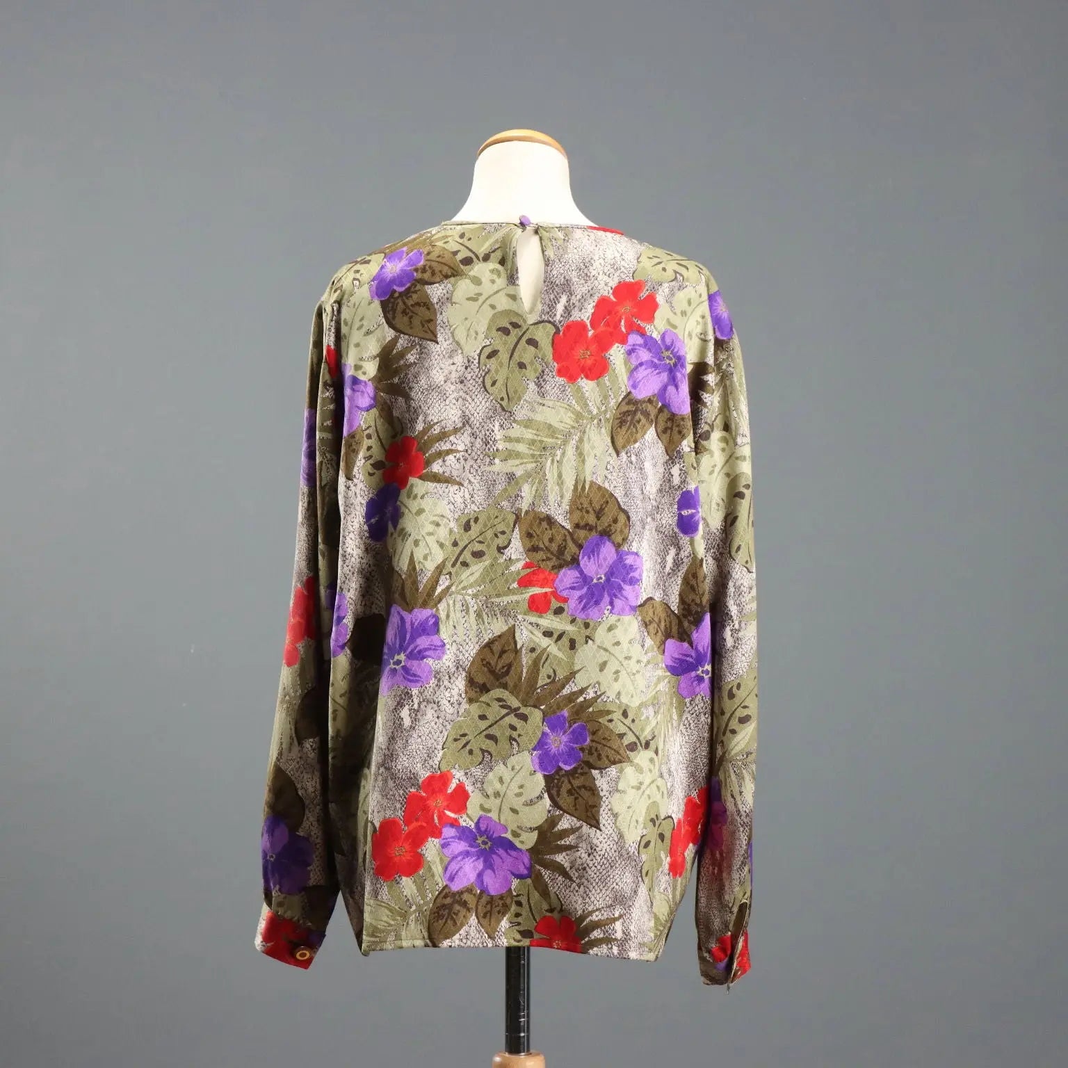 Mila Schön Shirt Animalier Print Silk UK Size 14 Italy 1980s-1990s