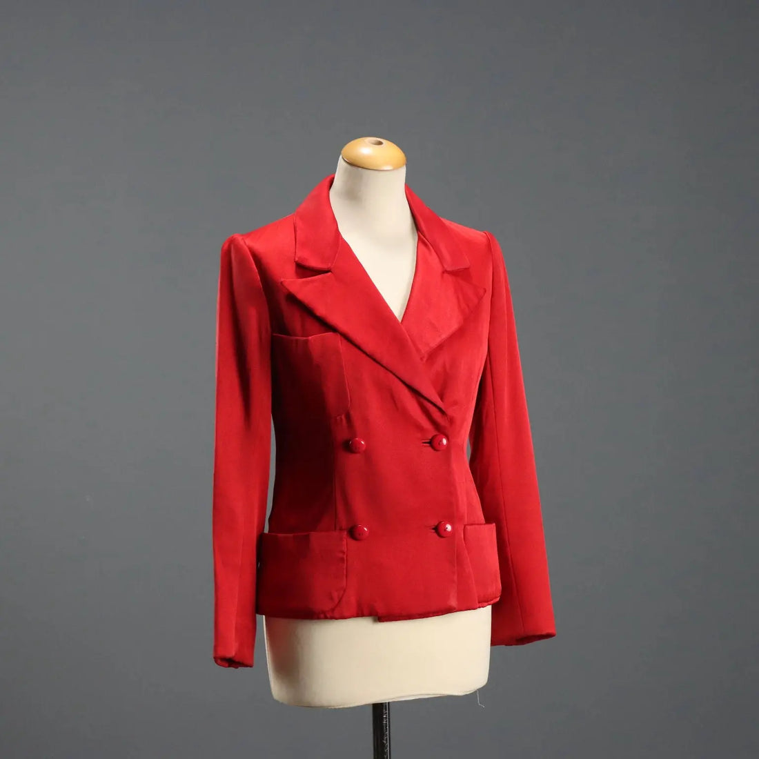 Valentino Boutique Red Satin Jacket UK Size 10/12 1970s-1980s