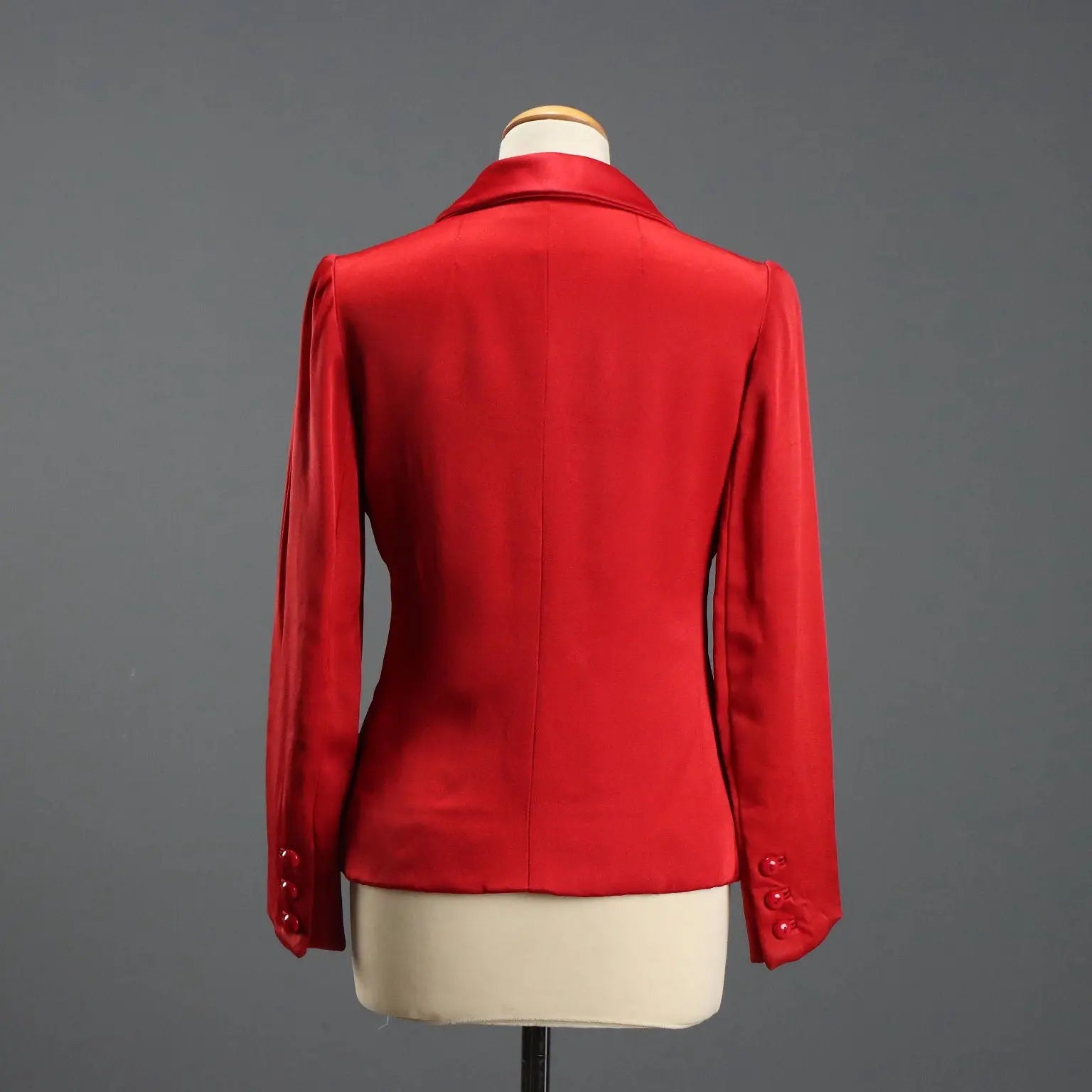Valentino Boutique Red Satin Jacket UK Size 10/12 1970s-1980s