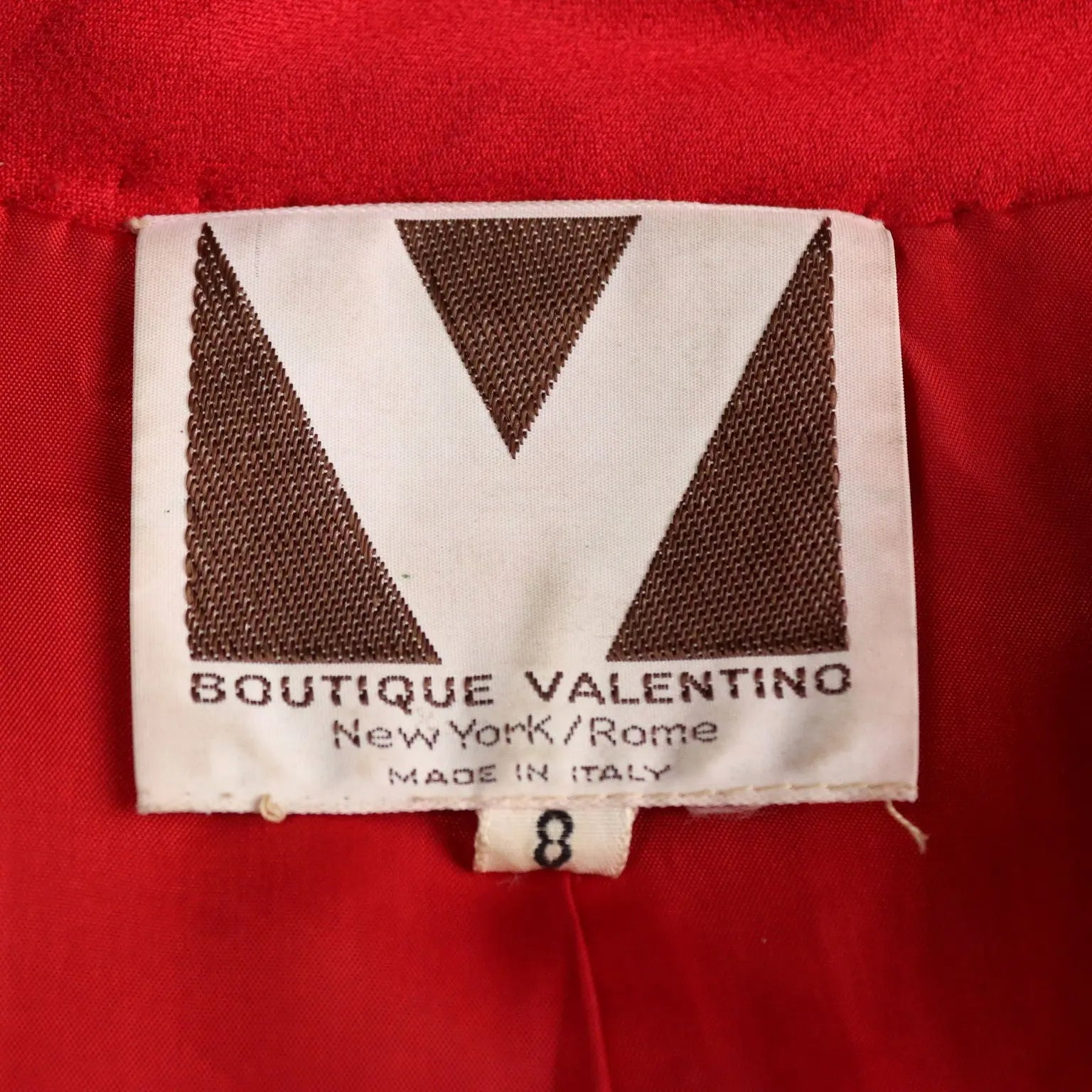 Valentino Boutique Red Satin Jacket UK Size 10/12 1970s-1980s