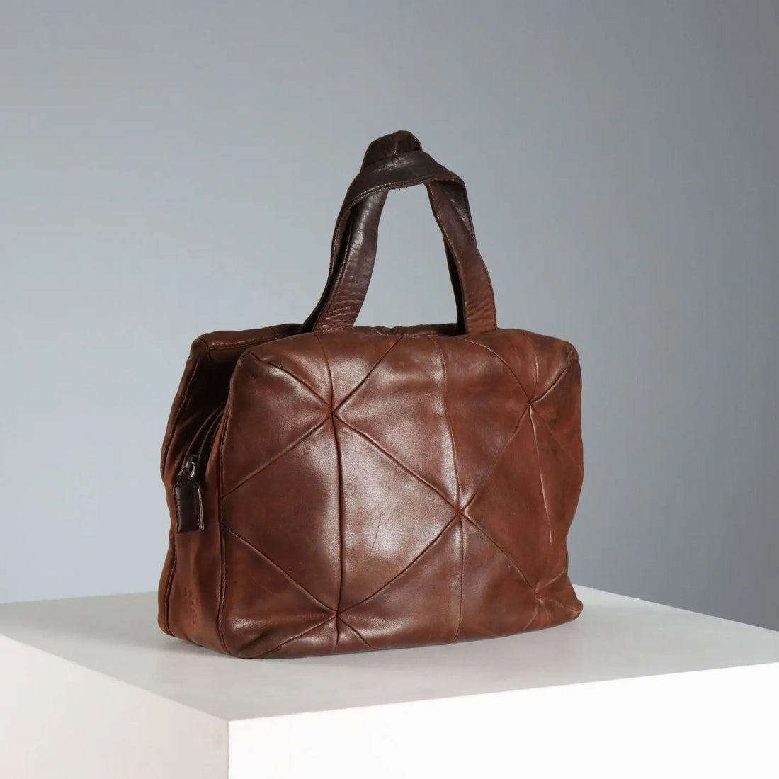Vintage Prada Bag Brown Leather Italy 1980s-1990s