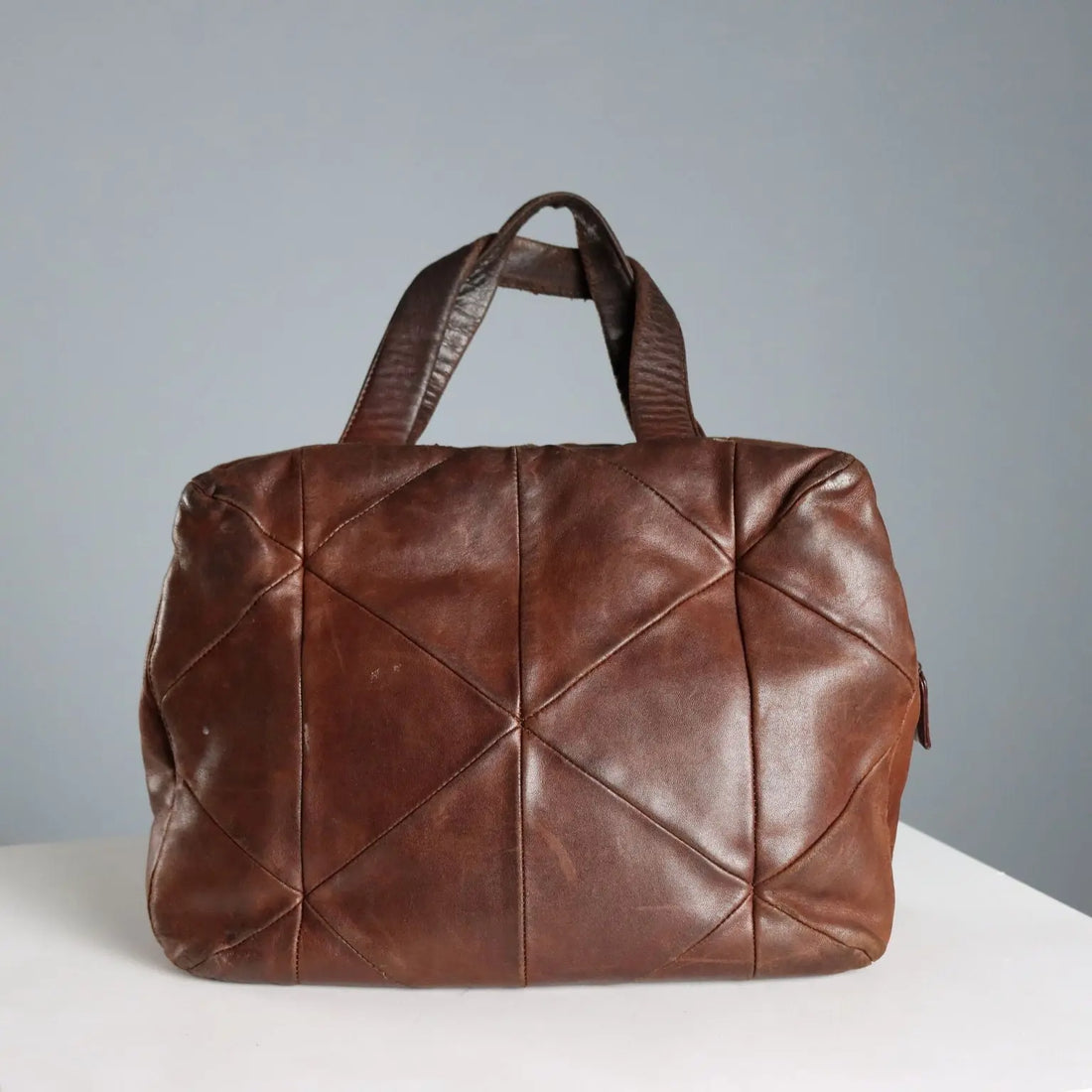 Vintage Prada Bag Brown Leather Italy 1980s-1990s