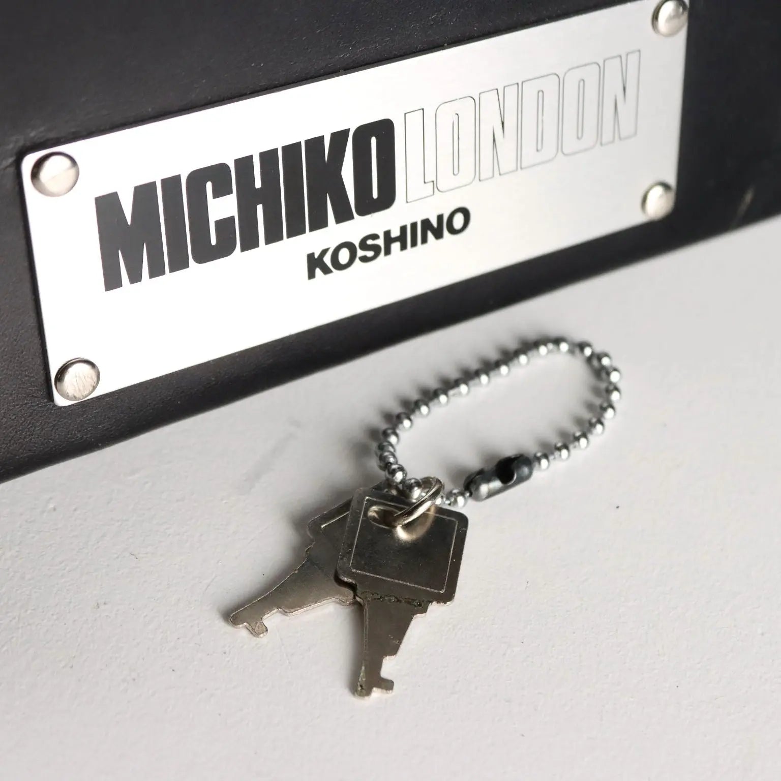 Black Leather Cyberpunk Bag Michiko Koshino Vintage UK 1990s