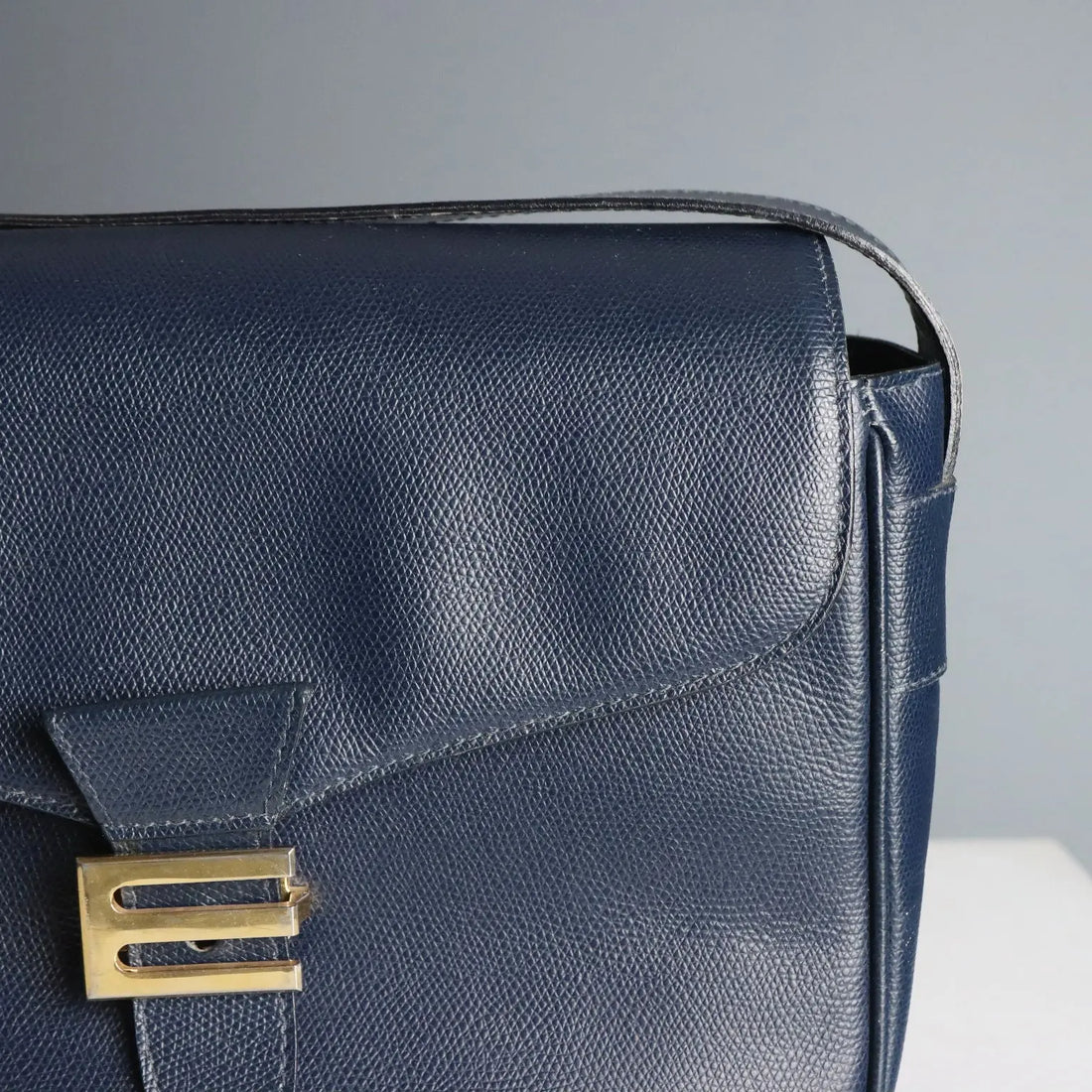 Etro Vintage Bag Blue Leather Suede Italy 1980s-1990s