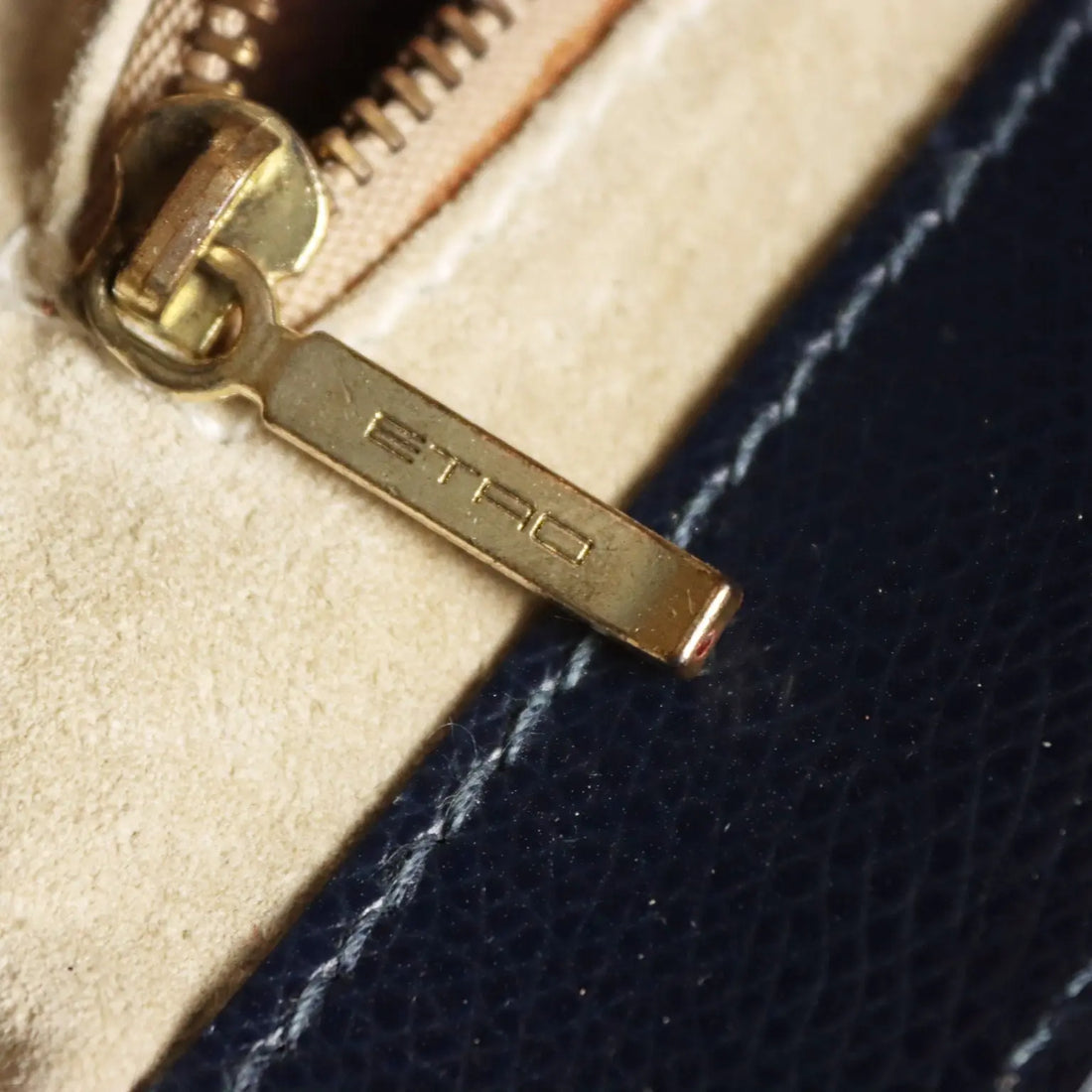 Etro Vintage Bag Blue Leather Suede Italy 1980s-1990s