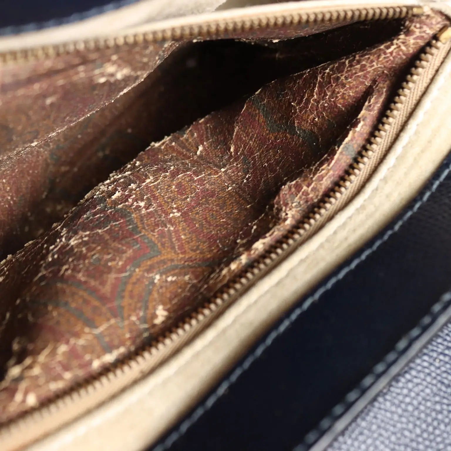 Etro Vintage Bag Blue Leather Suede Italy 1980s-1990s