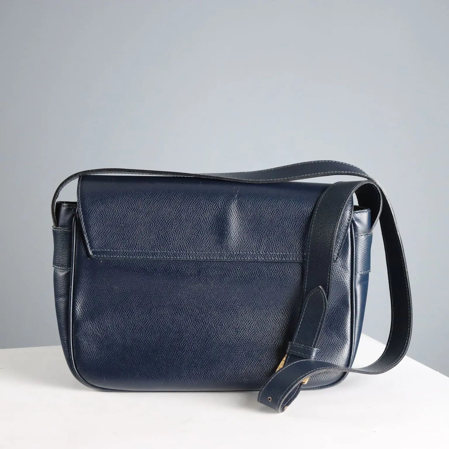 Etro Vintage Bag Blue Leather Suede Italy 1980s-1990s