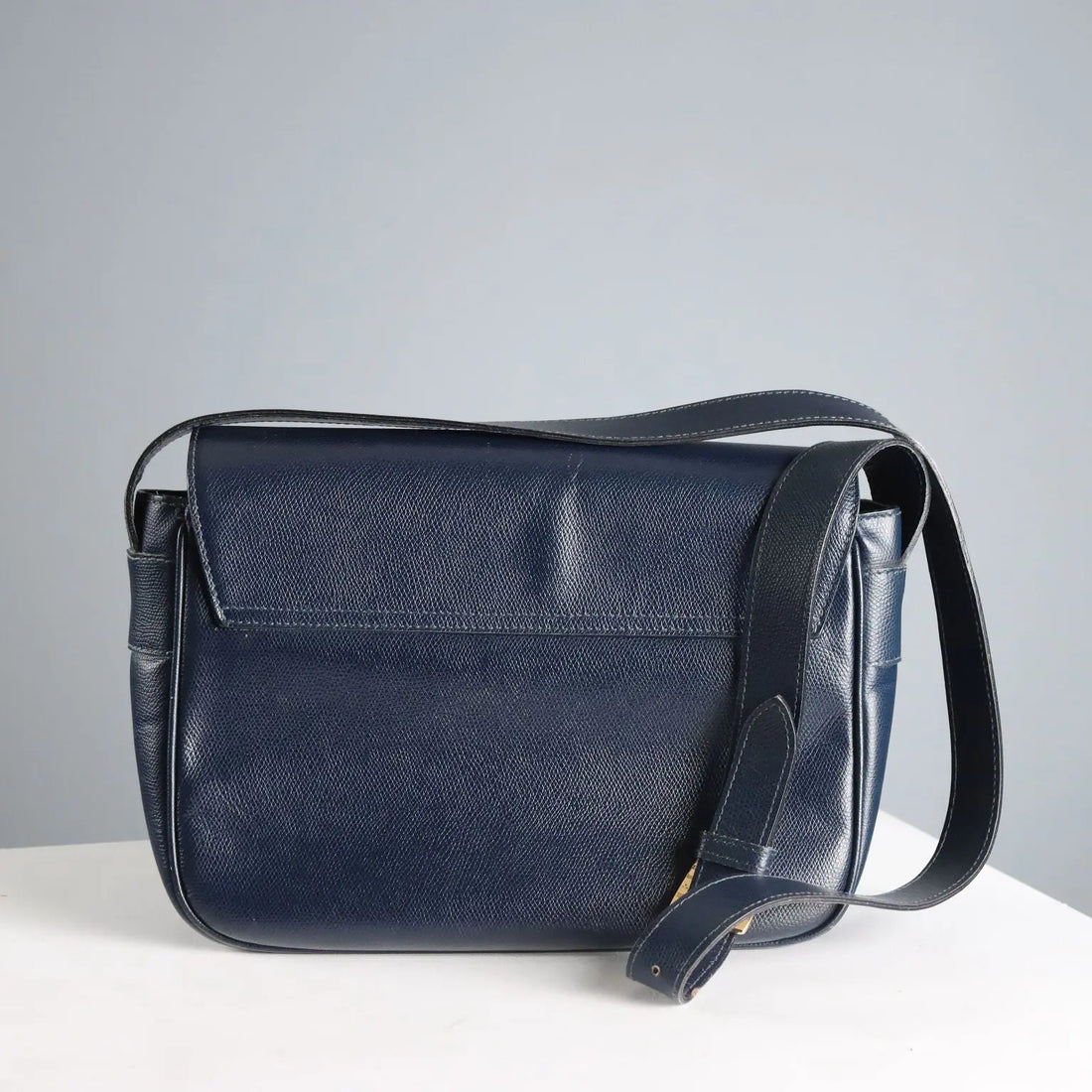 Etro Vintage Bag Blue Leather Suede Italy 1980s-1990s