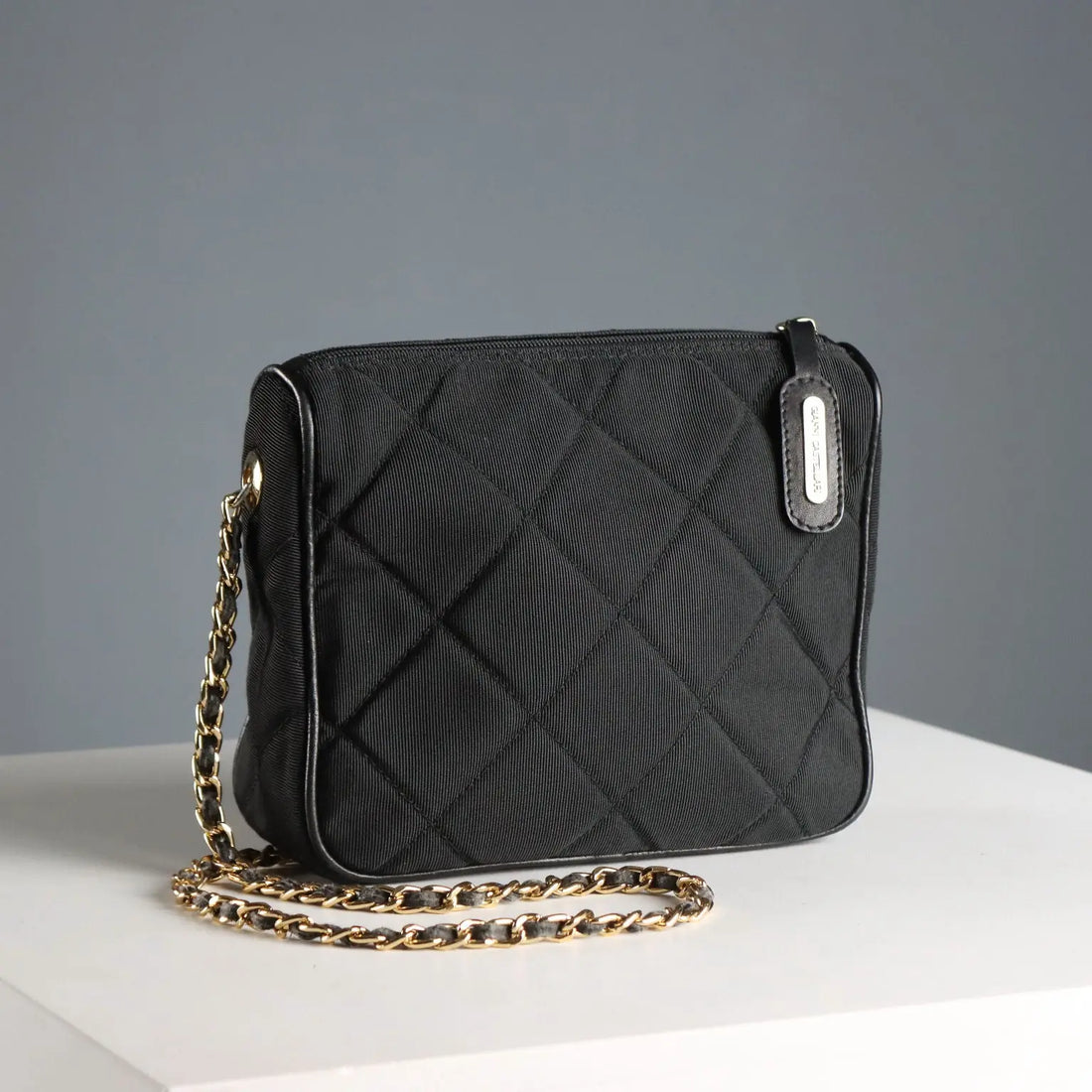 Gianni Castellari Black Nylon Vintage Shoulder Bag Italy 1980s-1990s