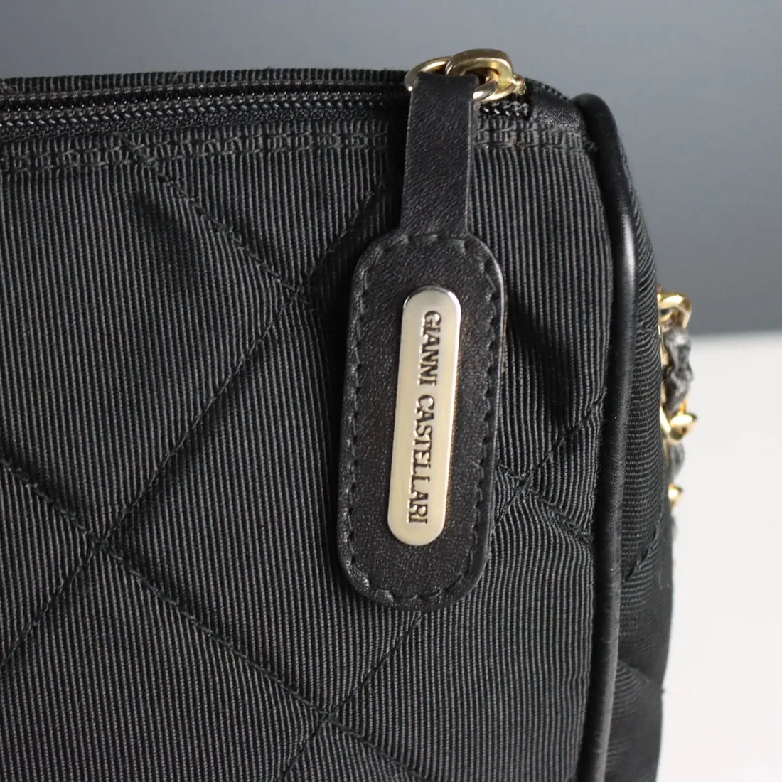 Gianni Castellari Black Nylon Vintage Shoulder Bag Italy 1980s-1990s