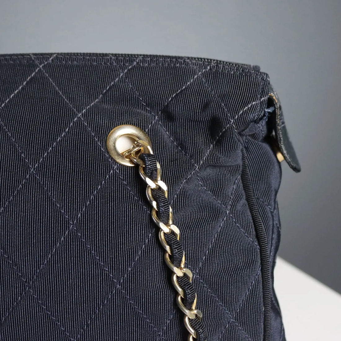 Vintage Bag Gianni Castellari Blue Nylon Italy 1980s-1990s