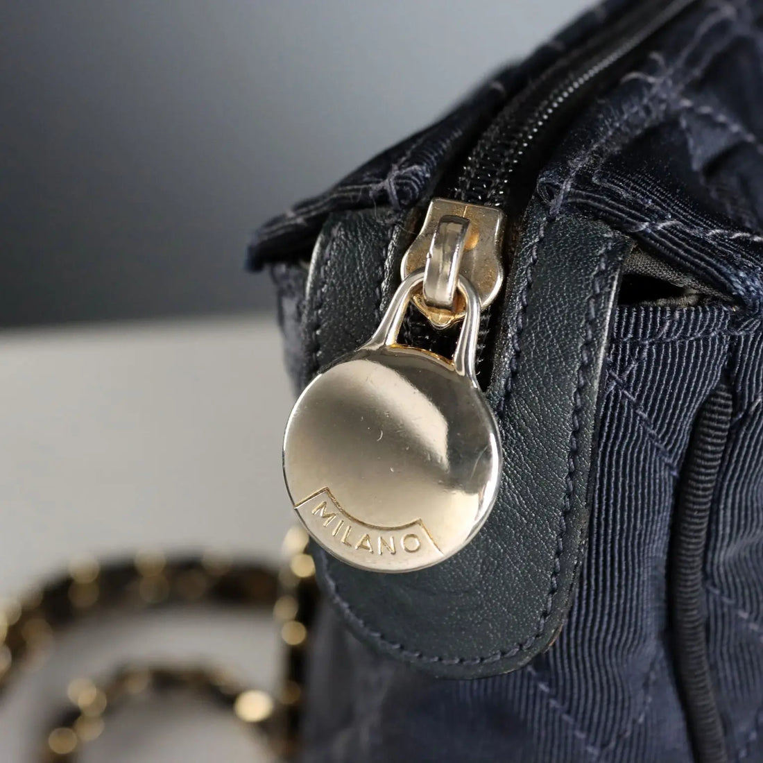 Vintage Bag Gianni Castellari Blue Nylon Italy 1980s-1990s