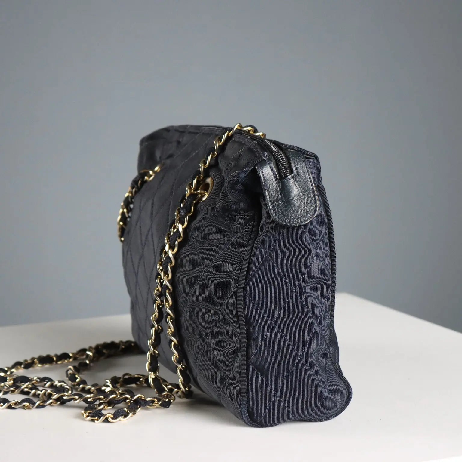 Vintage Bag Gianni Castellari Blue Nylon Italy 1980s-1990s