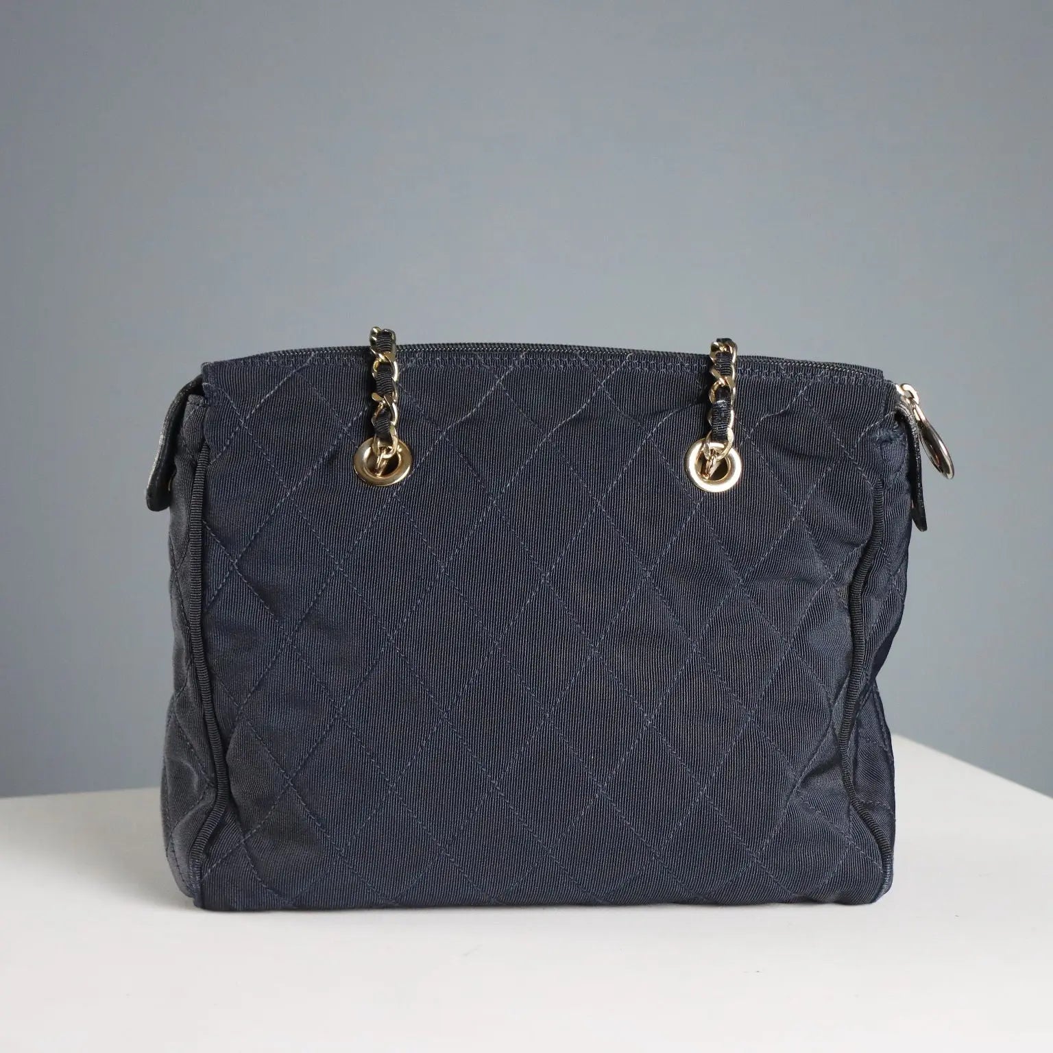 Vintage Bag Gianni Castellari Blue Nylon Italy 1980s-1990s