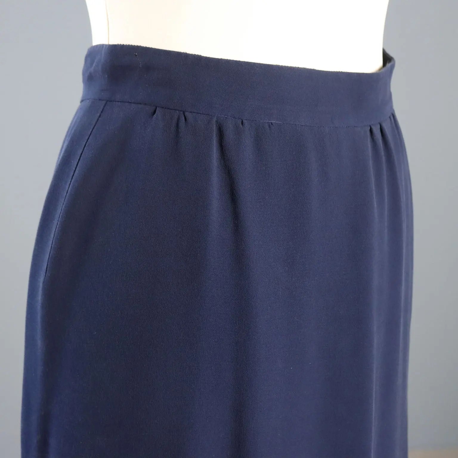 Giorgio Armani 1990s Midnight Blue Silk Skirt UK Size 12 1990s