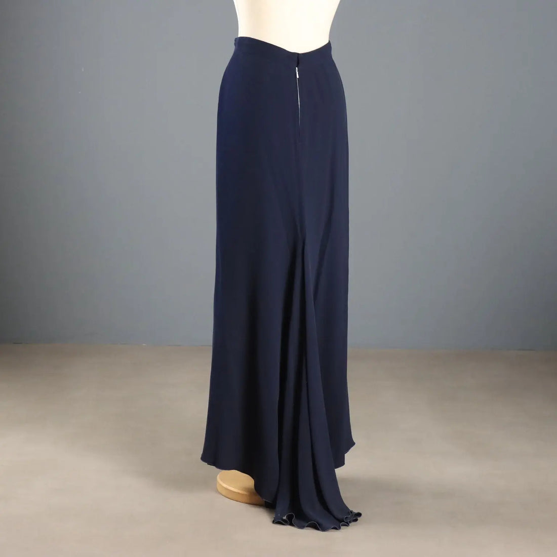 Giorgio Armani 1990s Midnight Blue Silk Skirt UK Size 12 1990s