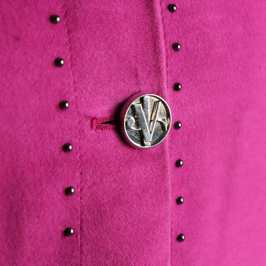 Vintage Versace Jacket Velvet Studs UK Size 14 1990s