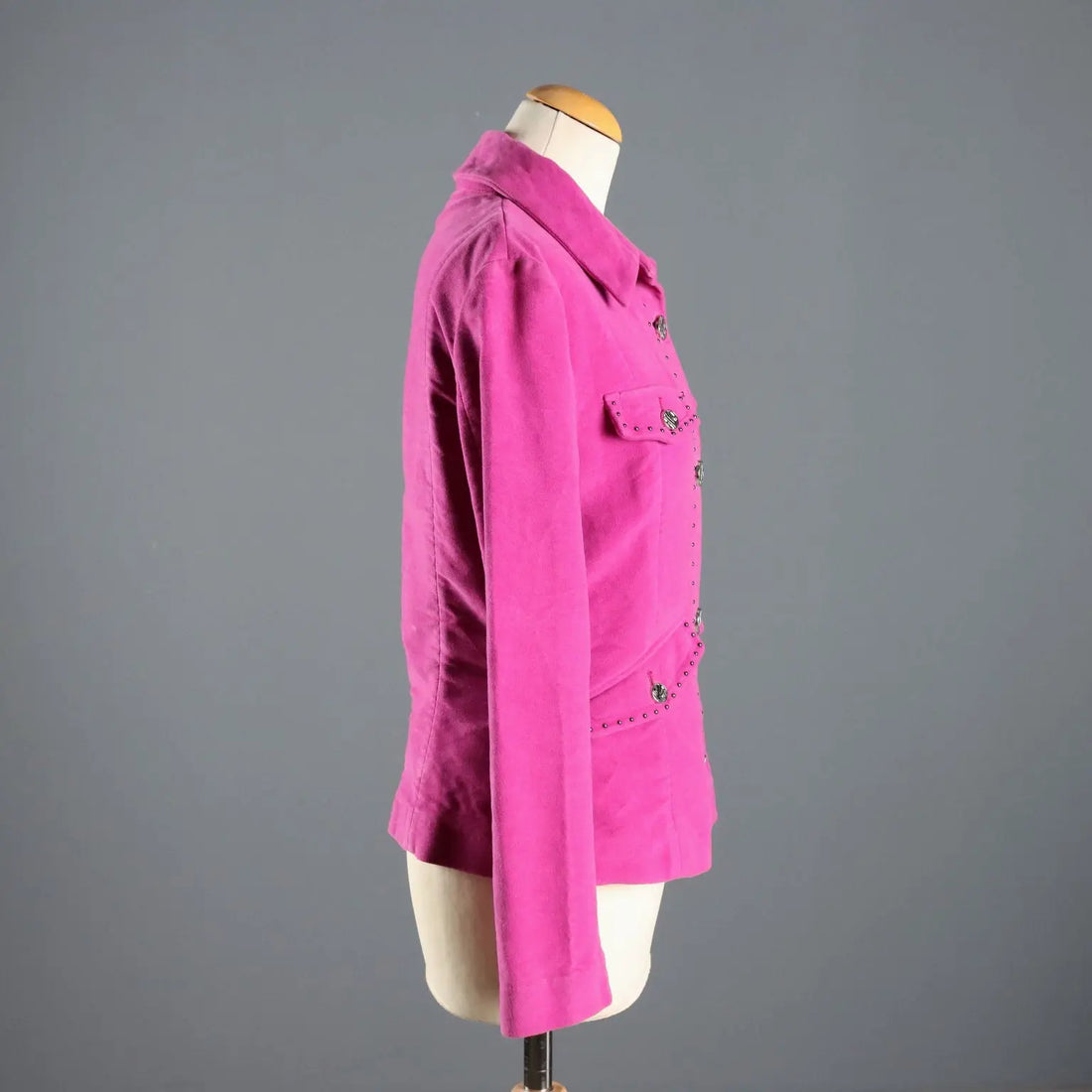 Vintage Versace Jacket Velvet Studs UK Size 14 1990s