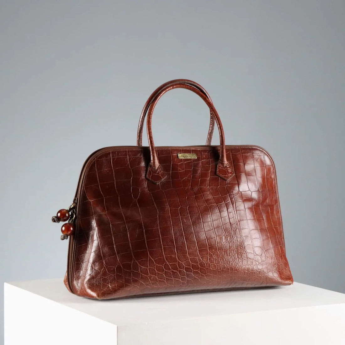 Mangiameli Brown Leather Handbag Vintage Italy 1960s