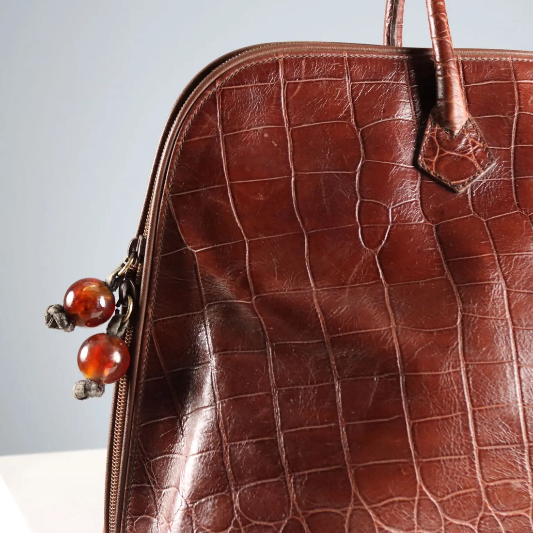 Mangiameli Brown Leather Handbag Vintage Italy 1960s