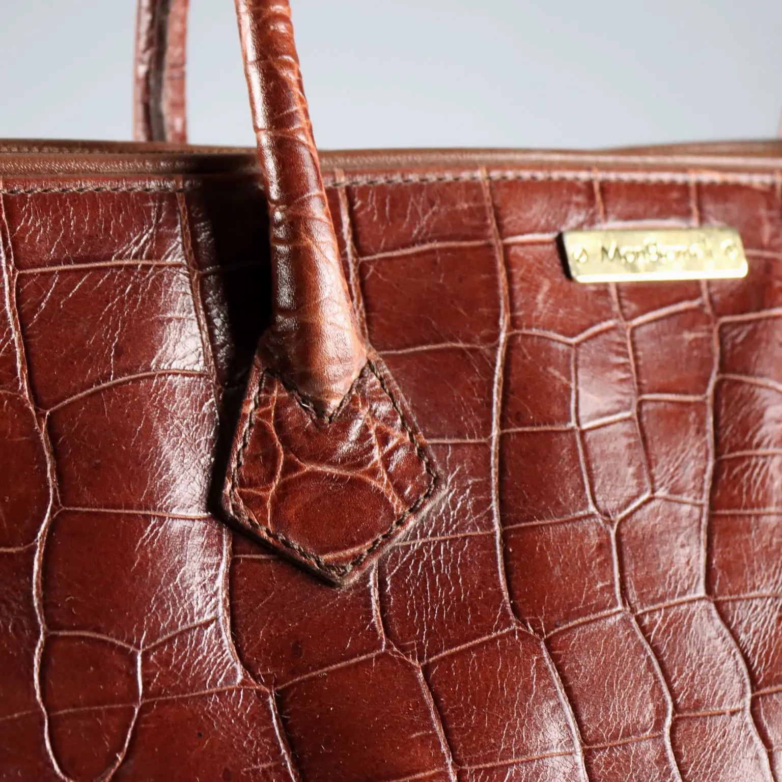 Mangiameli Brown Leather Handbag Vintage Italy 1960s