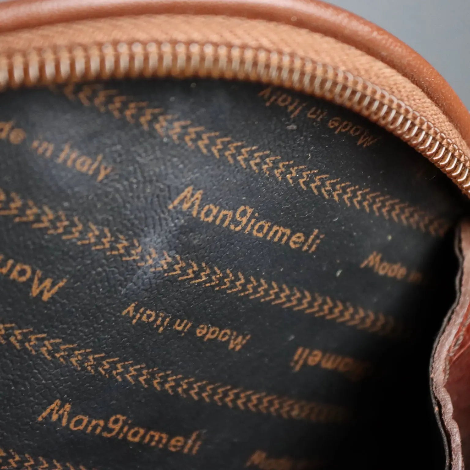 Mangiameli Brown Leather Handbag Vintage Italy 1960s