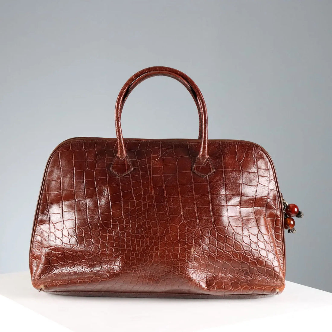 Mangiameli Brown Leather Handbag Vintage Italy 1960s