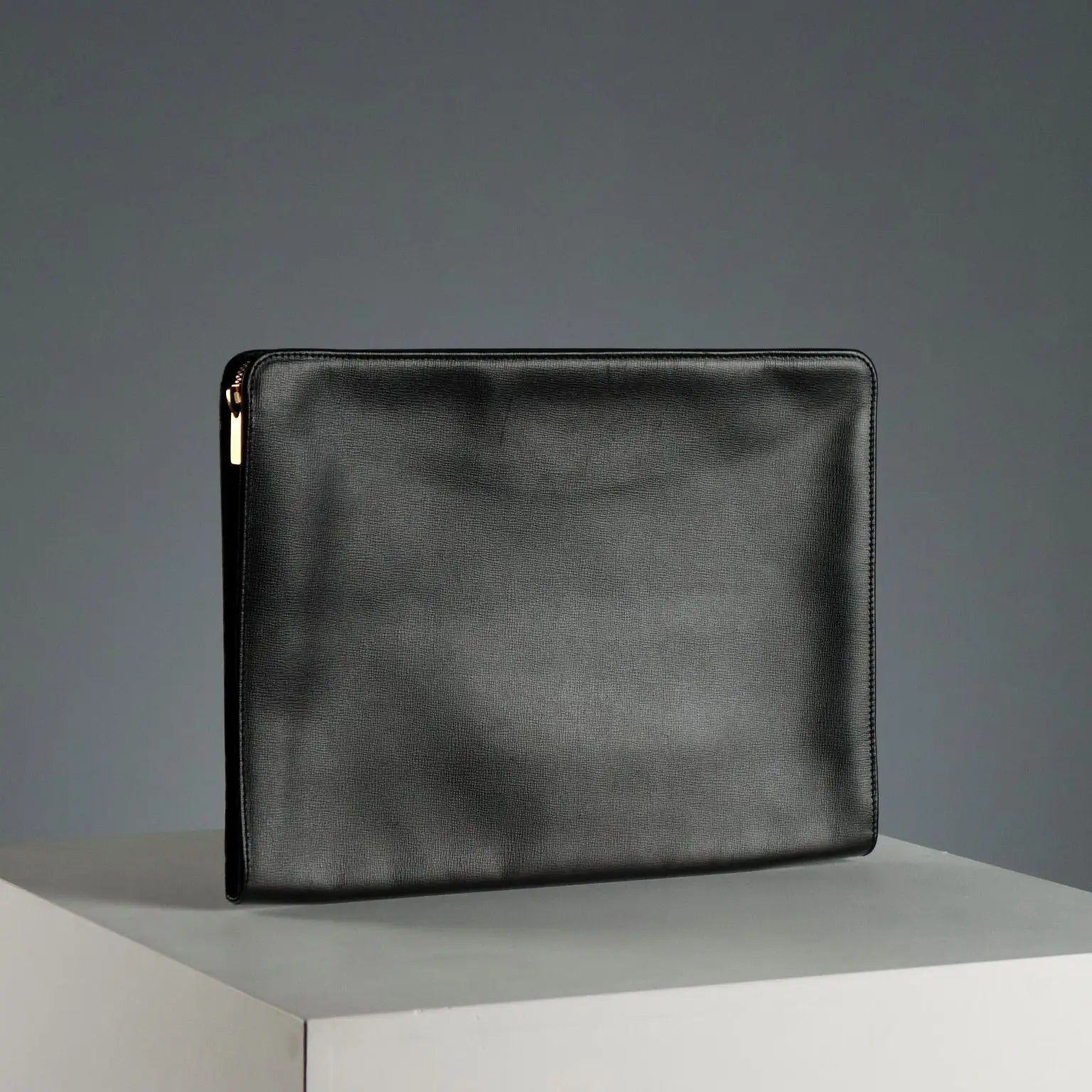 Valextra Vintage Black Leather Document Holder 1990s