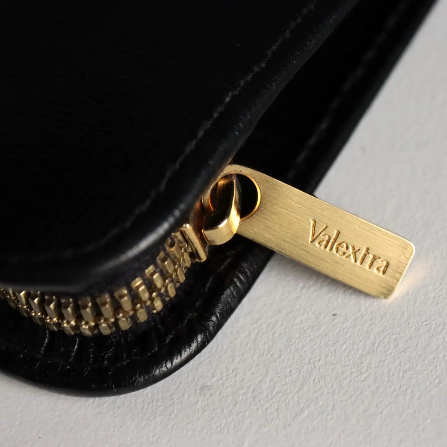 Valextra Vintage Black Leather Document Holder 1990s