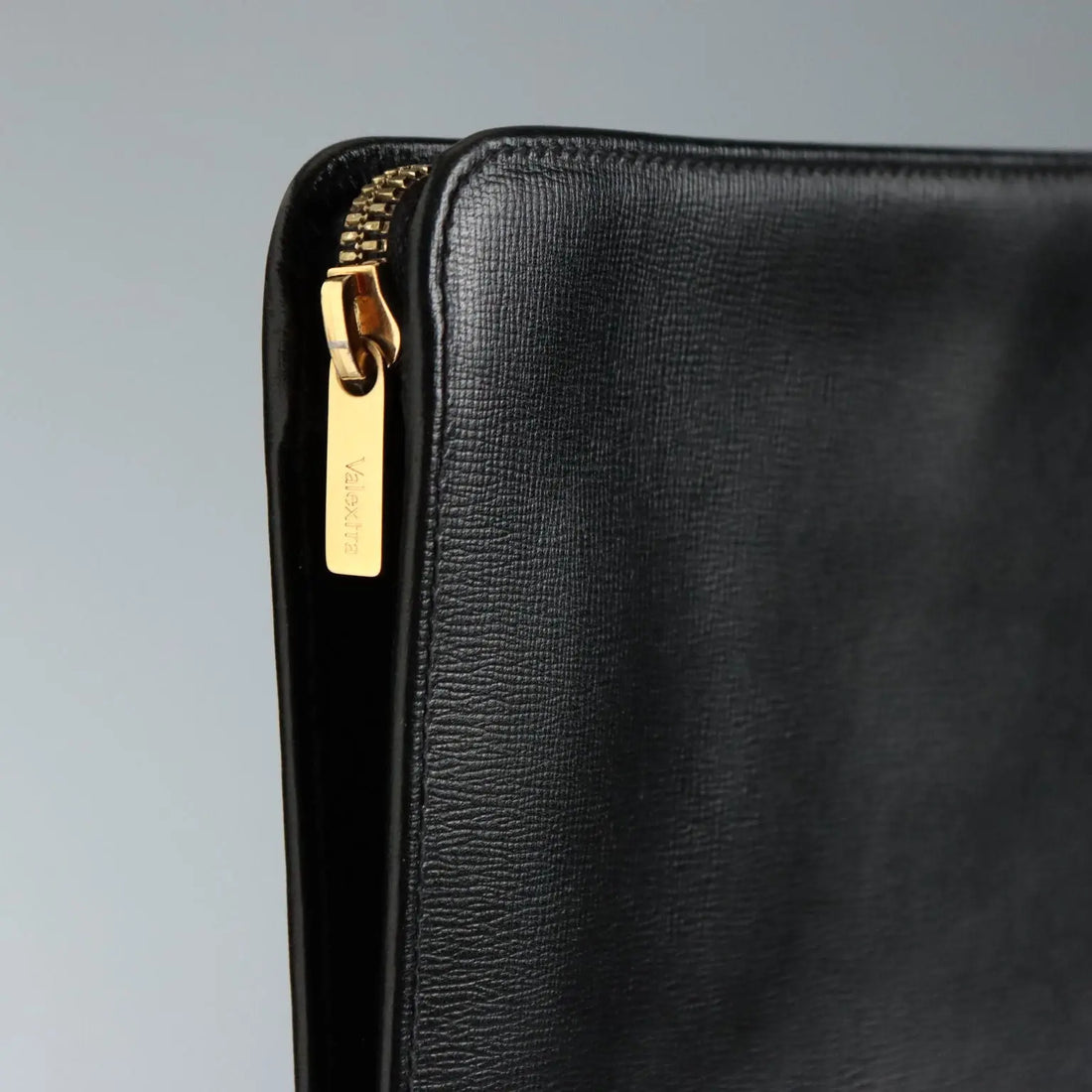 Valextra Vintage Black Leather Document Holder 1990s