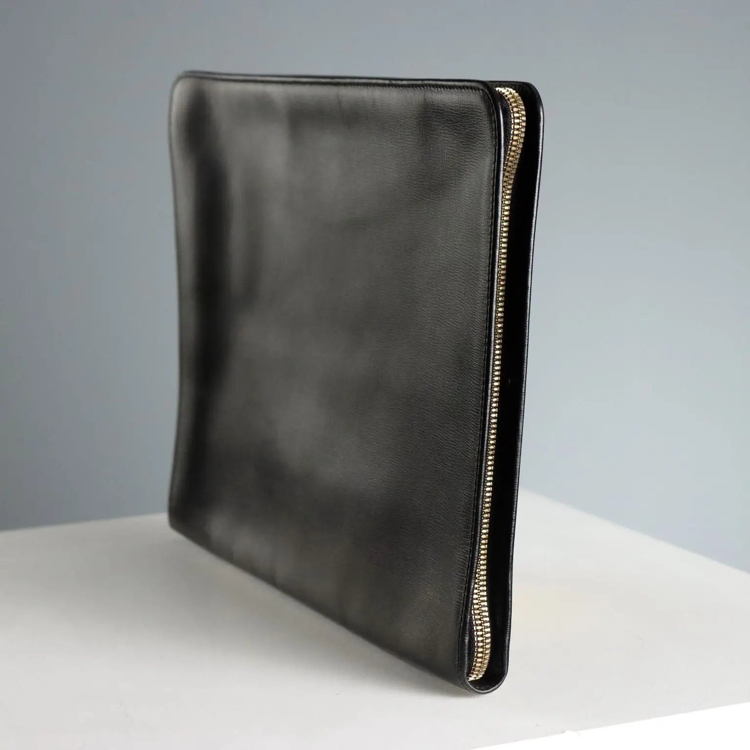 Valextra Vintage Black Leather Document Holder 1990s