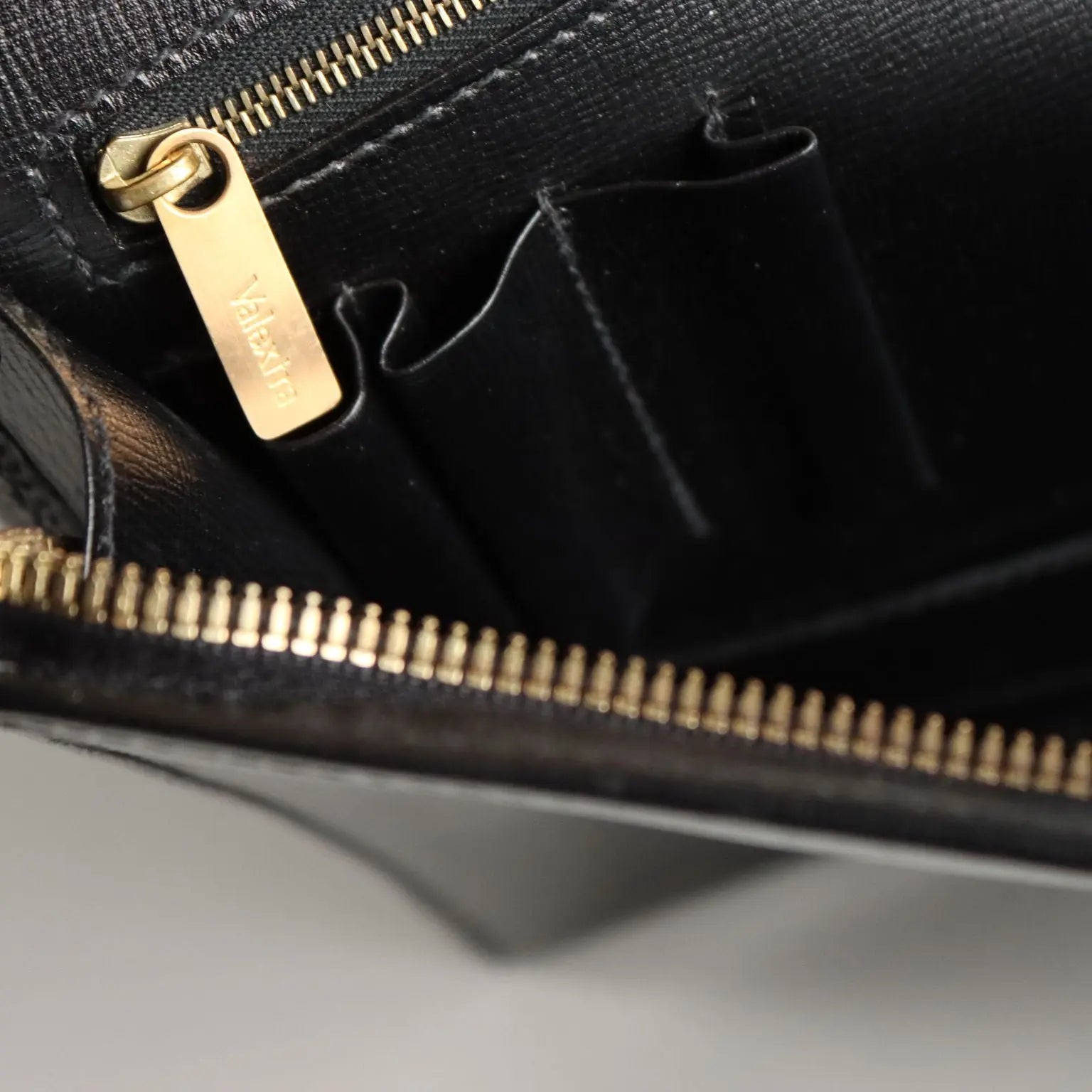 Valextra Vintage Black Leather Document Holder 1990s