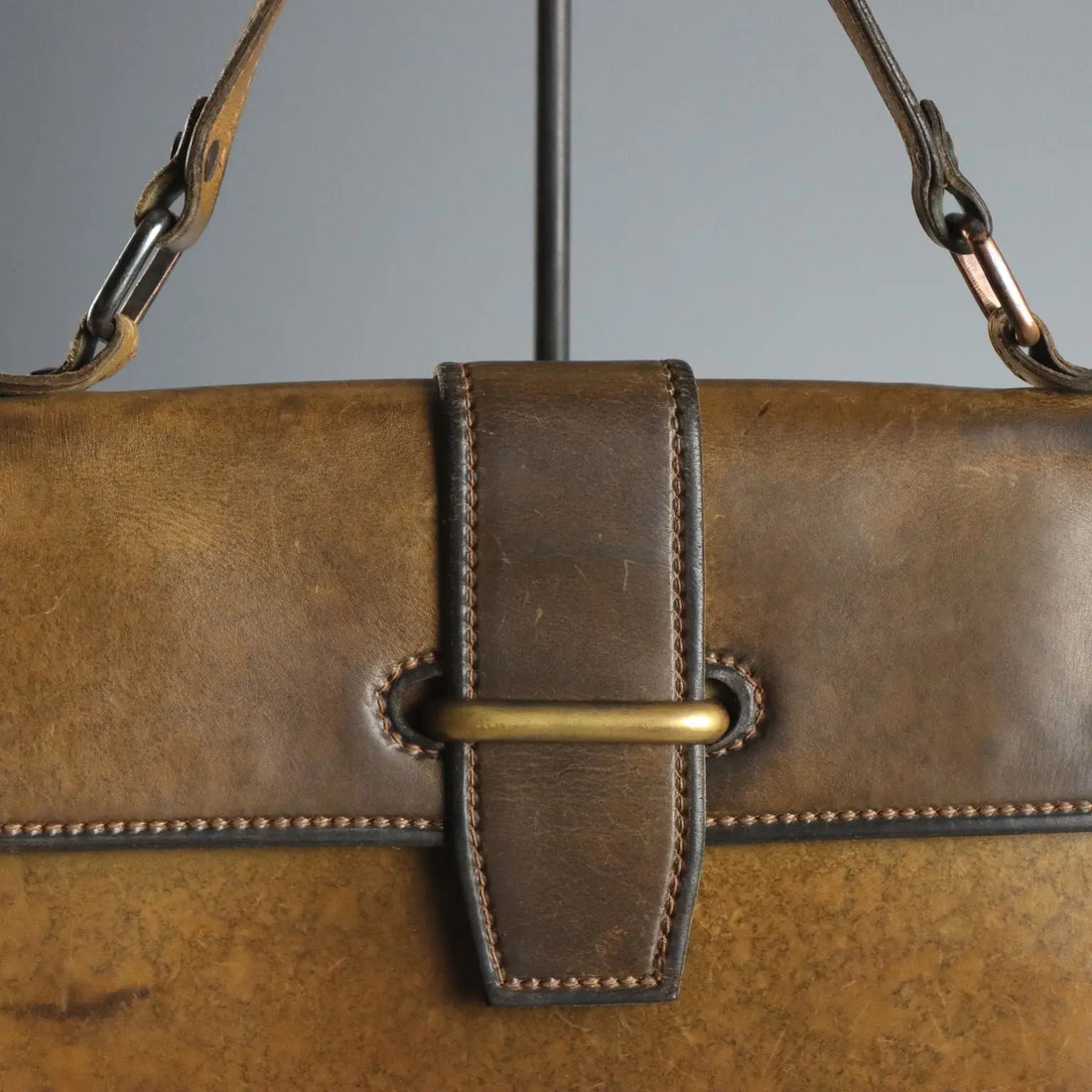 Vintage Handmade Bag Scarabeo Leather Italy 1960s-1970s