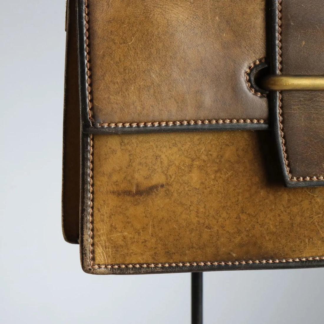 Vintage Handmade Bag Scarabeo Leather Italy 1960s-1970s