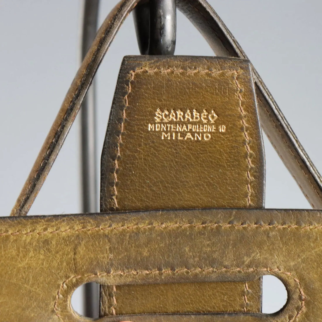 Vintage Handmade Bag Scarabeo Leather Italy 1960s-1970s