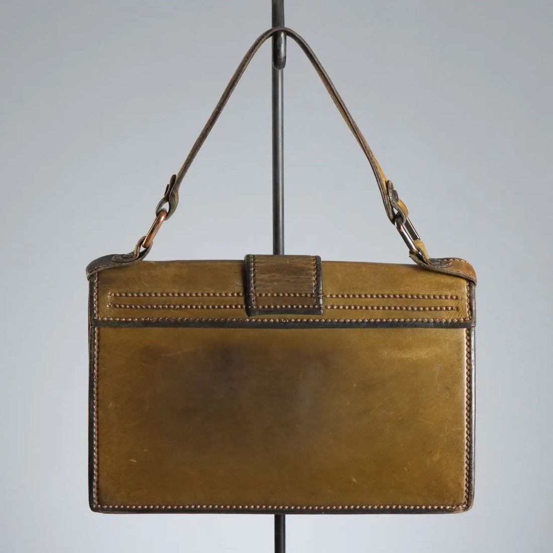 Vintage Handmade Bag Scarabeo Leather Italy 1960s-1970s