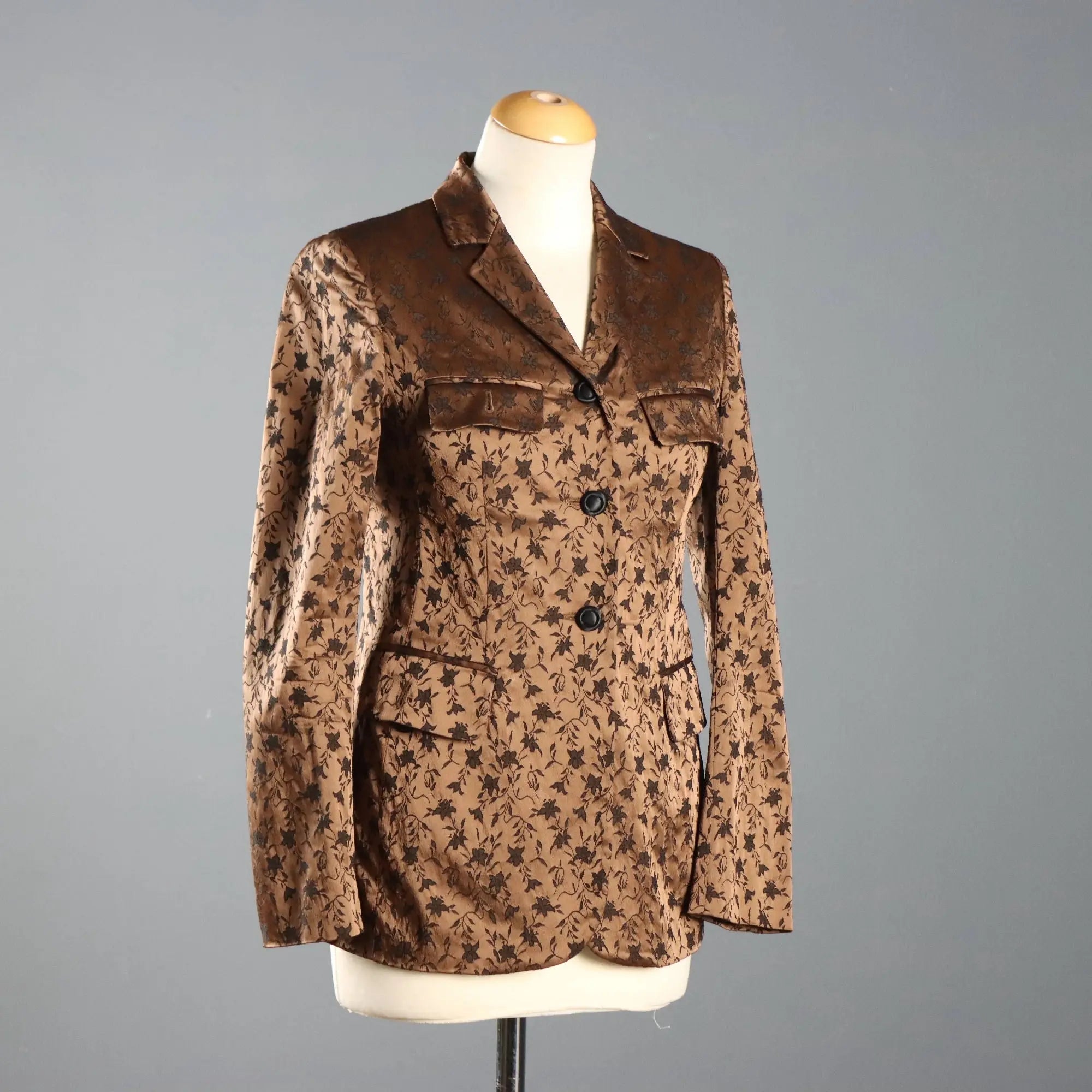 Alberta Ferretti Blazer Vintage Brown Fabric UK Size 10 1990s
